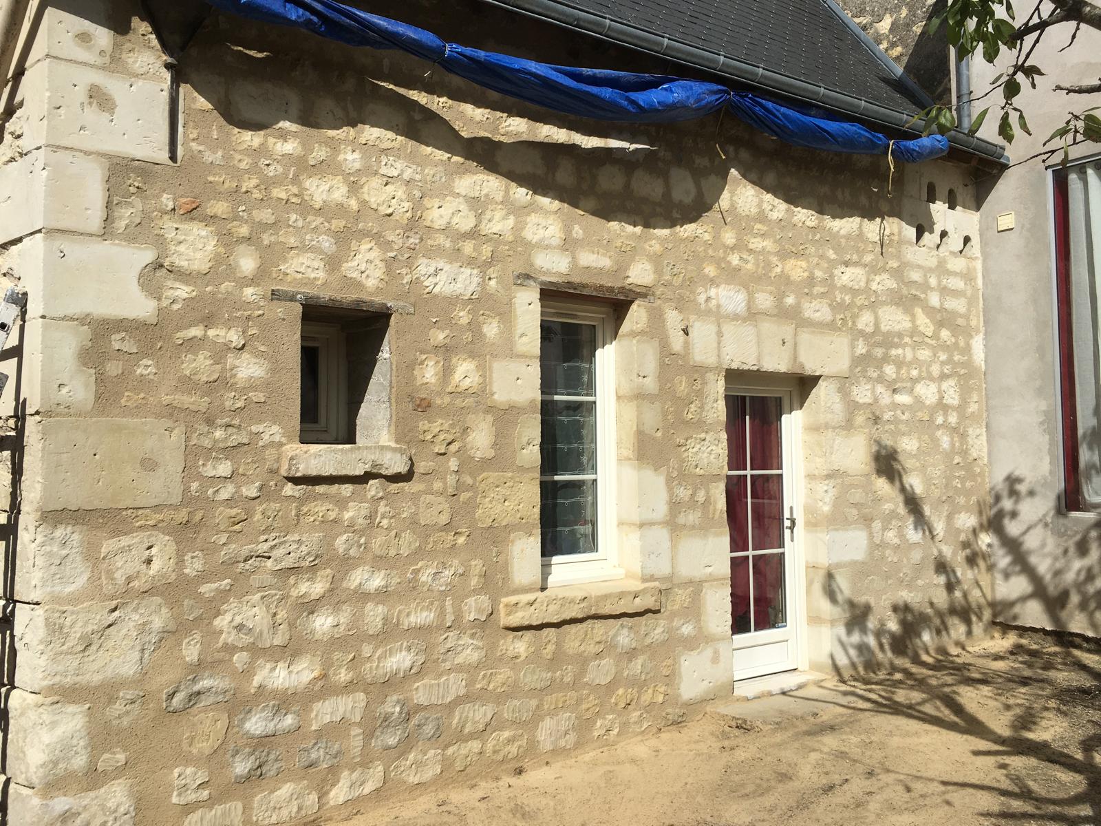 Façade tuffeau : enduit pierre vue